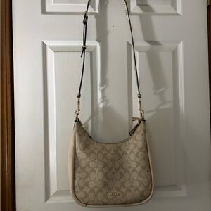 Coach Tan and Cream Shoulder Bag